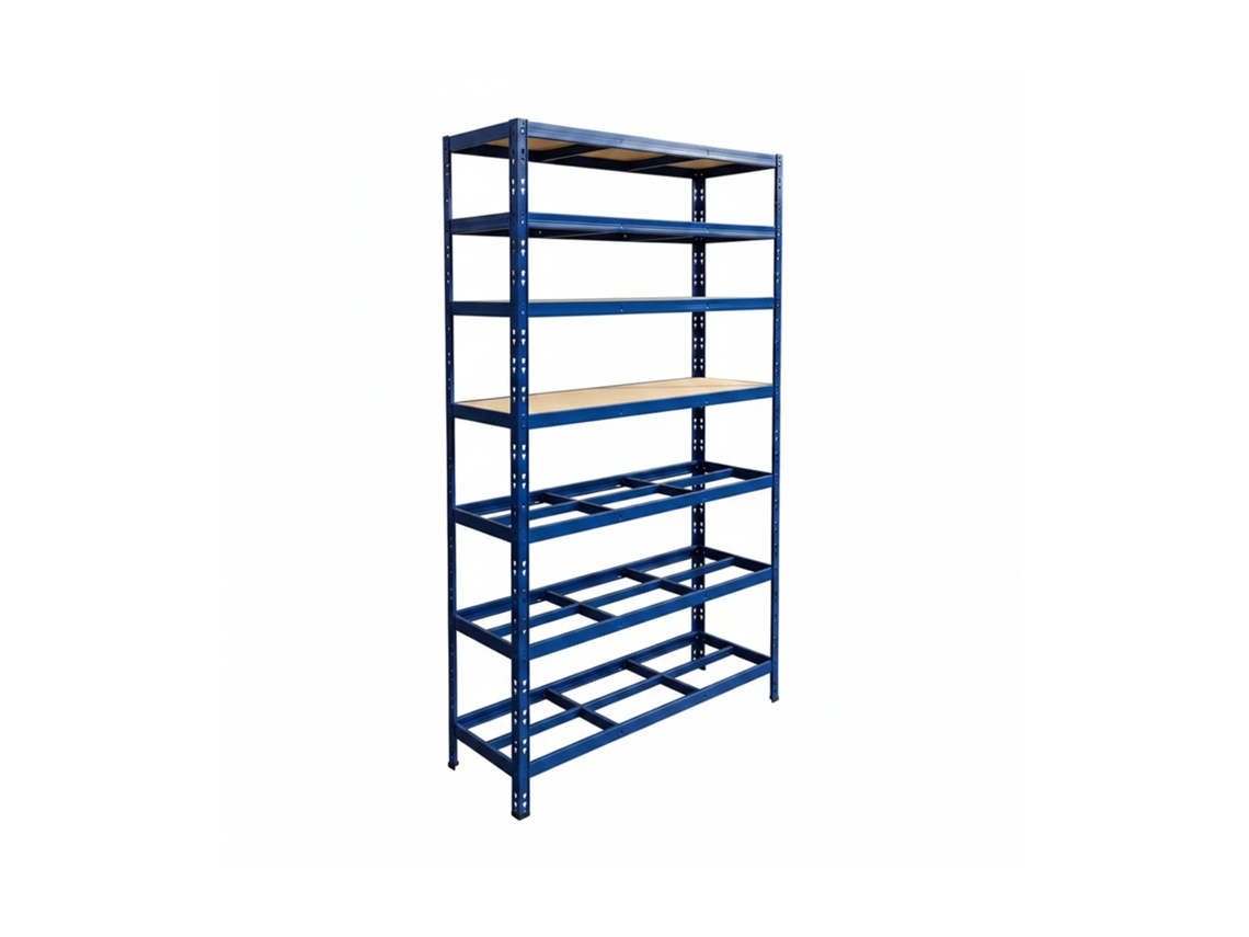 Relaxdays Estantería Para 12 Neumáticos, 210x120x40 Cm, 750 Kg, Acero, Sistema De Encaje, Para Taller, Azul