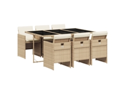 Maison Exclusive - Set Comedor De Jardín 7 Pzas Con Cojines Ratán Sintético Beige