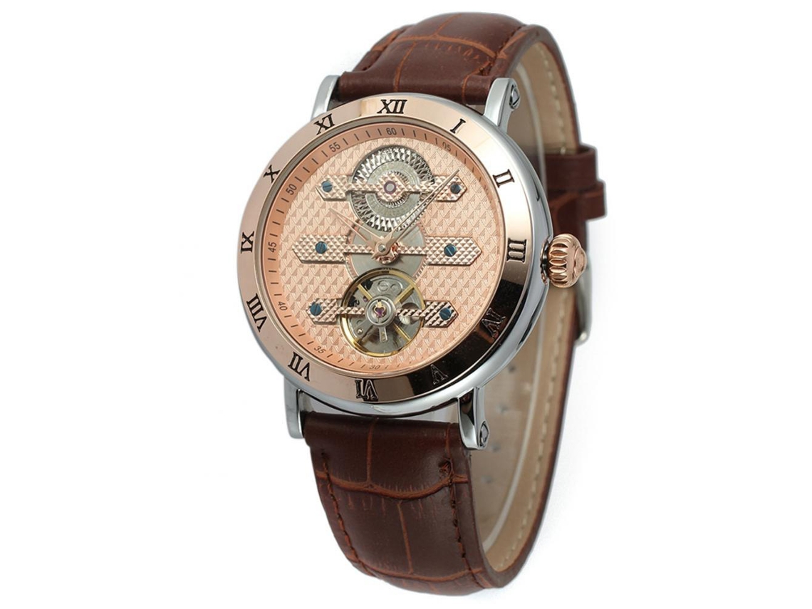 Reloj Automático Mechanico Deportivo Hombre Impermeable Forsining Oro Rosa