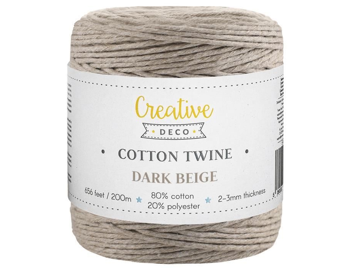Cuerda Macramé Beige Oscuro 3Mm X 200M Hilo De Algodón Y Poliéster /- Hilo Natural De 0 5 Mm De Grosor CREATIVE DECO