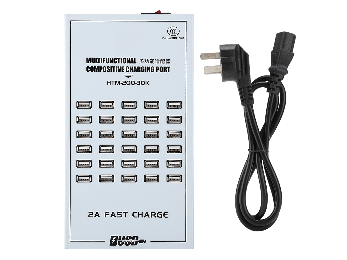 Adaptador multipuerto USB rápido de 2 A con 30 puertos | EOOCOO