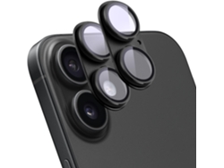 Protector de pantalla Yuysan para iPhone 16/16 Plus, cristal templado + aleación (negro)