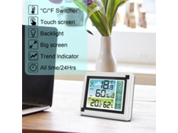 Higrómetro Digital Inalámbrico Para Monitorización De Temperatura Y Humedad Interior/exterior, Reloj Meteorológico