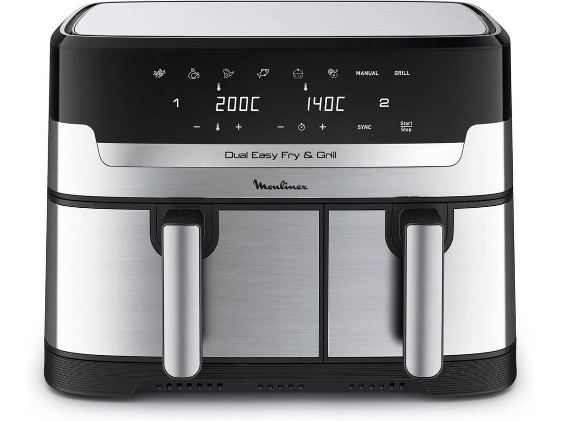 Freidora sin Aceite MOULINEX Easy Fry & Grill Dual EZ905D20 Digital (8.3 L - Negro)  