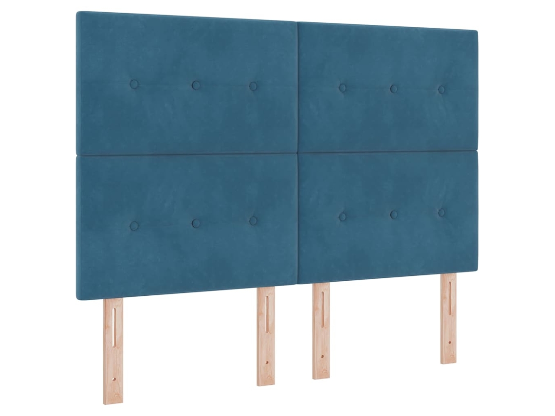 Maison Exclusive - Cabecero Azul Oscuro 160 Cm Terciopelo