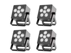 Focos Par para escenario, 6 en 1 RGBWA+UV, ligeros y recargables, color negro, enchufe europeo.