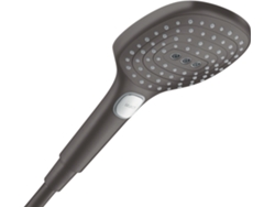 Ducha de mano Hansgrohe Raindance Select E 120, 3 chorros Powderrain Ecosmart, 28728340, Color: Cromo negro cepillado