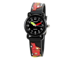 Reloj infantil con correa de silicona, estampado 3D de camión de bomberos, unisex, Banmo GOKOCO