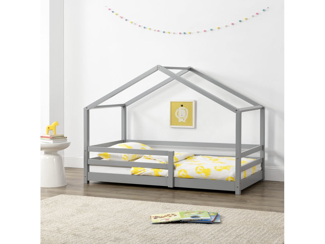 Estructura de Cama Infantil [EN.CASA] (Gris - Madera - 90x200 cm)