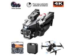 Mini Dron Plegable K10 Max Con Cámara 4k (3 Baterías - Duración De La Batería 15 Min - Plata)