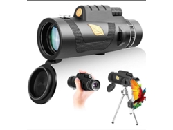 Telescopio monocular 12×50 HD Bak4 Prism FMC IP68, adaptador para smartphone, trípode, senderismo, caza, camping, negro, Bestvite