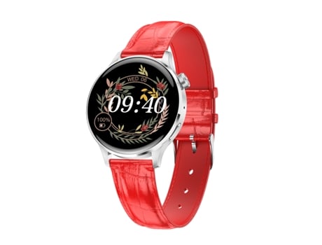 Smartwatch Ciclo Menstrual para Mujeres Sanas y Activas Rojo Sin Piel Correa de Plástico Roja JL-EIGHT