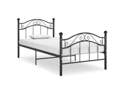 Estructura De Cama Sin Colchón Metal Negro 100x200 Cm