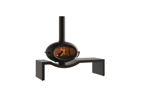 Estufa de leña de hierro fundido antracita de 7kw P648124 - INVICTA