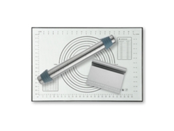 Rodillo Ajustable Con Escala, Tapete De Silicona Antiadherente Y Espátula De Acero Inoxidable 430.