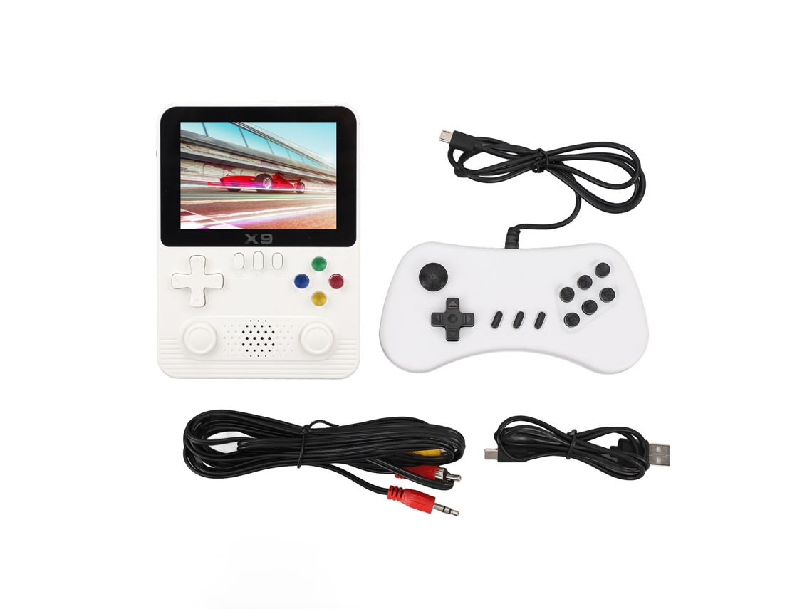Consola De Juegos Portátil Retro Con Tarjeta De Memoria 32g 11 Emuladores Pantalla Ips 3.5 Pulgadas Batería 6000mah Blanca