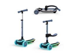 Patinete Infantil Kinderkraft RAKET UP 2 en 1 con ruedas LED RGB, plataforma iluminada y conducción suave Azul