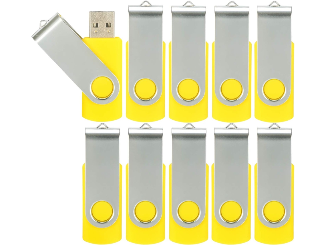 Kit de 10 memorias USB 2.0 con USB giratorios y plegables para archivar y almacenar