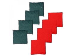Juego De 8 Sacos De Arena Para Cornhole Resistentes A La Intemperie, Rojos Y Verdes, Con Bolsa De Transporte.