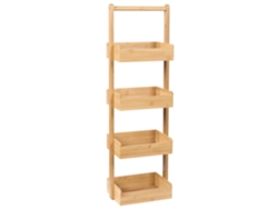 Prateleira De Casa De Banho Beliani Vaupes De Bambu Castanho 28x18x87