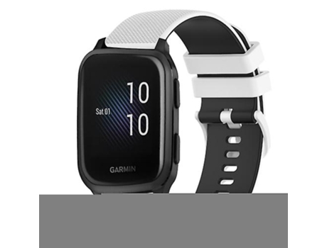 Correa De Reloj Inteligente Para Garmin Venu Sq, Banda De Reloj De Silicona A Cuadros De Dos Colores, Blanco Y Negro, 20Mm VENISYMLIS