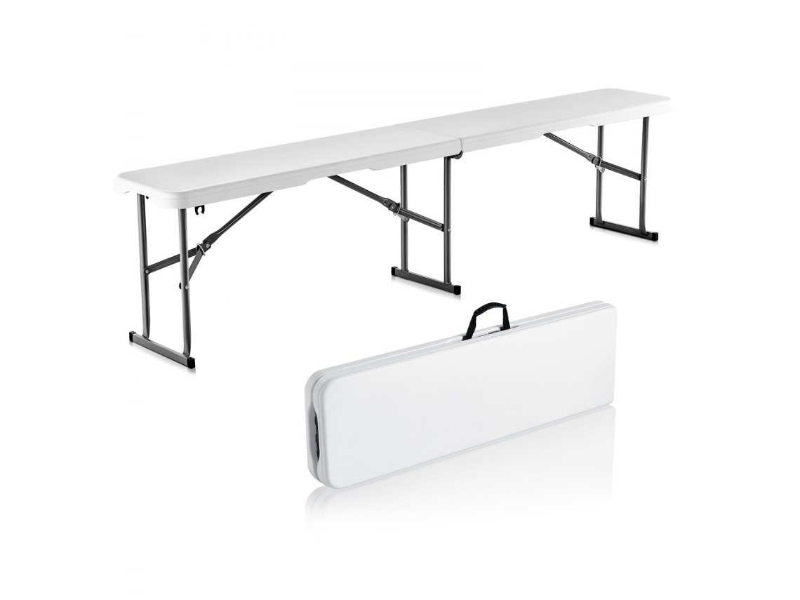 Banco de jardín plegable de HDPE de 182 cm para eventos, camping y fiestas Tekmaquinas