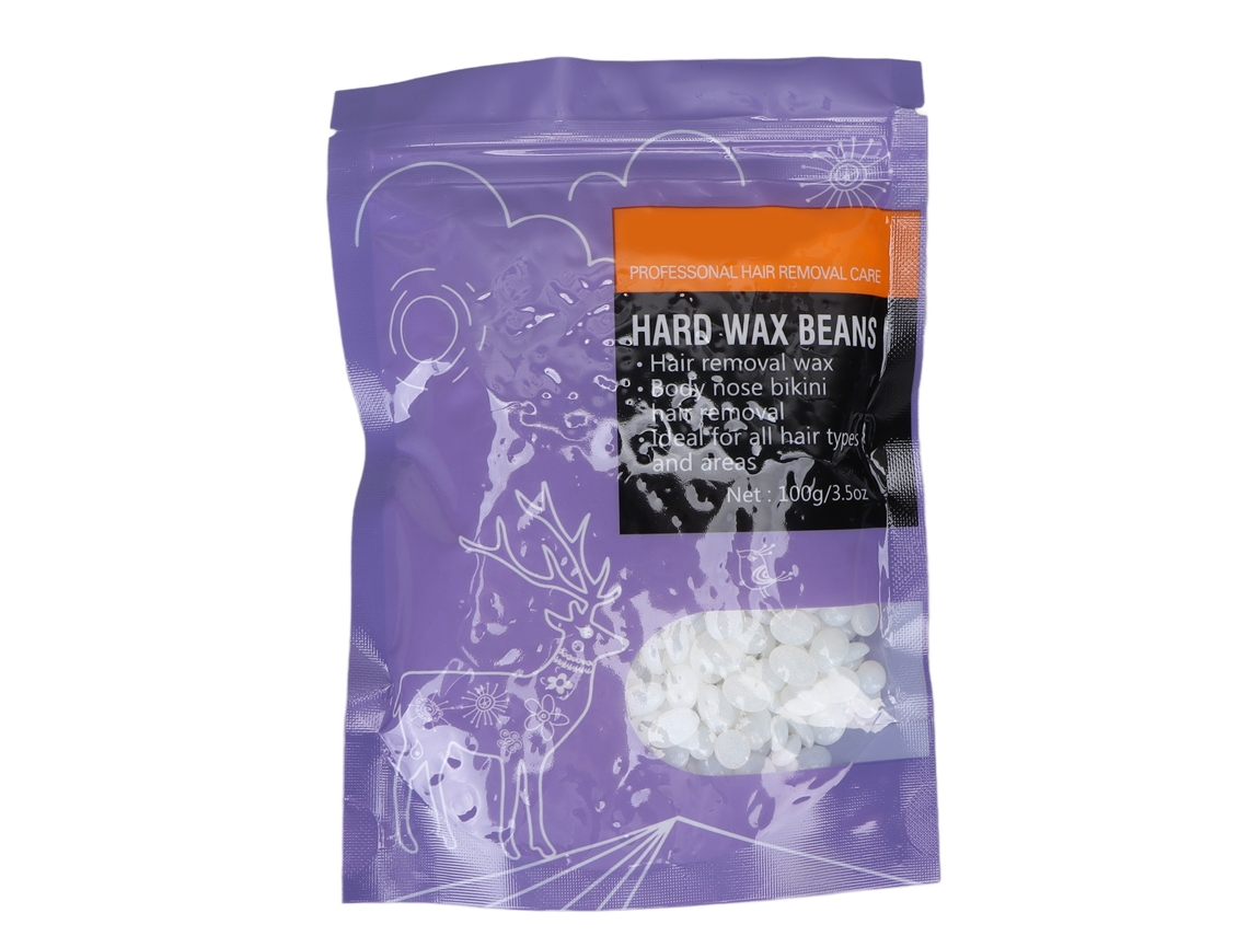 Cera Depilatoria De Frijoles Hard Wax Bean De Alta Viscosidad 100g Para Manos Pies Axilas Color Blanco Perla