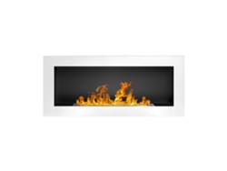 Chimenea de Bioetanol Lucca Blanca, para Paredes Texturizadas, 90 cm Ancho x 12 cm Fondo x 40 cm Alto.