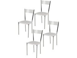 Conjunto de 4 Cadeiras T M C S Elegance M102BI (Branco - 87x42x44 cm - Aço)