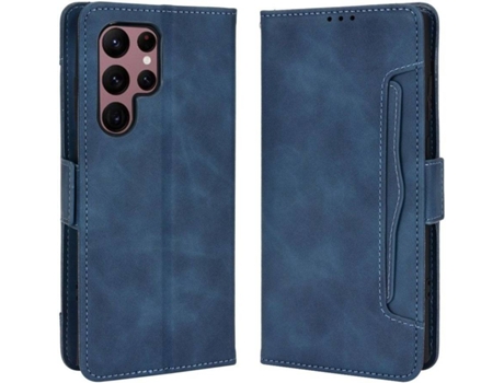 Funda y Protector de Pantalla Samsung Galaxy S22 Ultra HFS-HOUSE Cartera Azul
