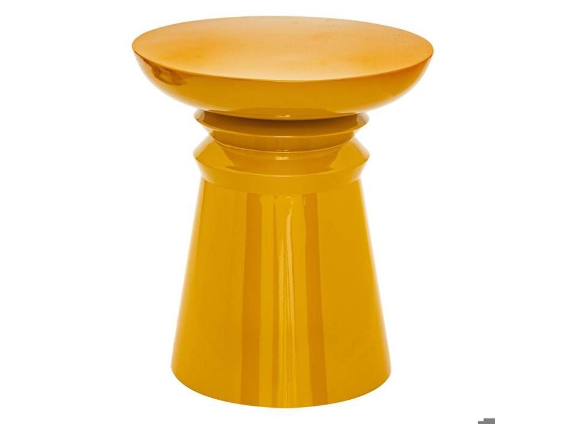 Mesa auxiliar Totem Jaya de metal amarillo mostaza D 38 cm Atmosphera Interior Creator Amarillo