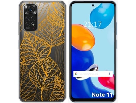 Carcasa Xiaomi Redmi Note 11 TUMUNDOSMARTPHONE Dibujos Transparente Hojas Multicolor