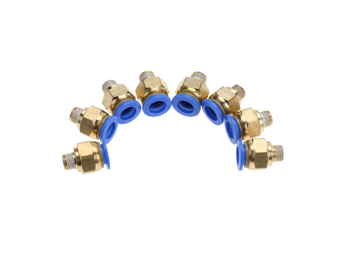 10mm Tubería Aire Rápido Conexiones Rosca Macho Recta Empuje (pc10-1 8pcs)