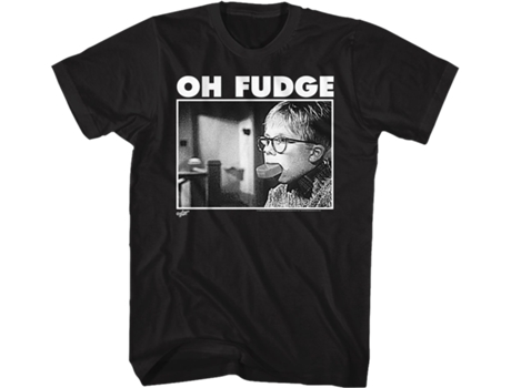 Camiseta Unisexo DEEPSTONE Ralphie Oh Fudge Christmas Story Negro (S)