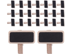 100 Mini Pizarras Rectangulares Con Soportes Reutilizables Y Clips De Madera.