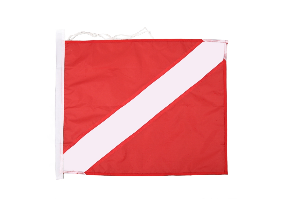 Bandera De Buceo Para Barco De Apnea Con Flotador, Cuerda Roja Y Blanca.