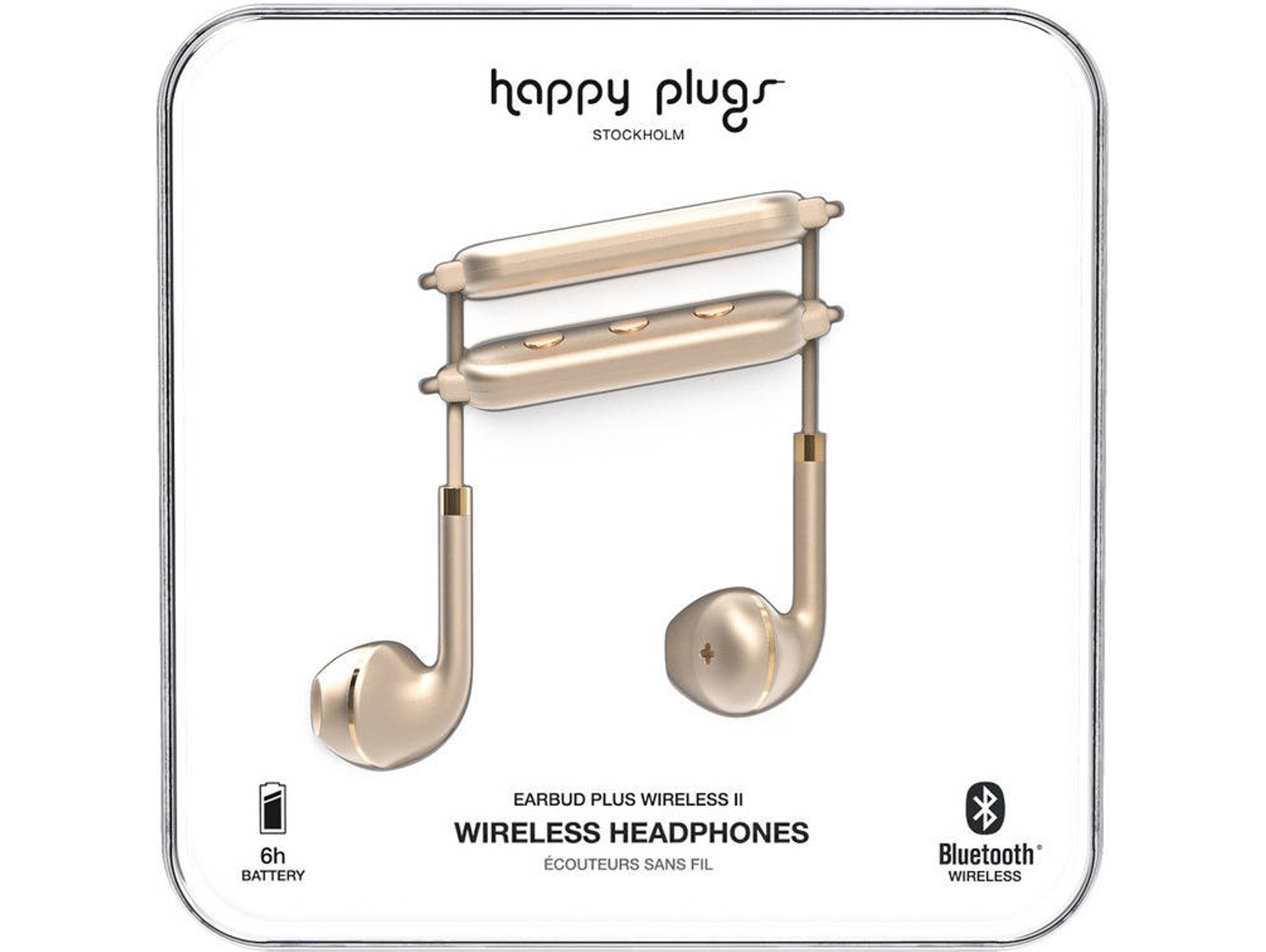 Auriculares Bluetooth HAPPY PLUGS II (In Eares - Micrófono - Dorado)
