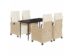 Maison Exclusive - Set Comedor De Jardín 5 Pzas Con Cojines Ratán Sintético Beige