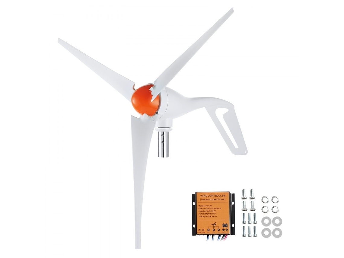 Generador eólico de 500 W y 12 V con controlador MPPT y anemómetro Tekmaquinas