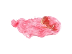 Peluca rosa con flequillo, larga y ondulada, resistente al calor. TAISHENGDA