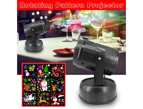 Adorno de Navidad Luz Proyector Copo Nieve Led Imágenes Láser Giratoria Multicolor