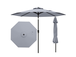 Sombrilla Terraza Exterior Costway Inclinable 35° (270 Cm - Poliéster - Gris)