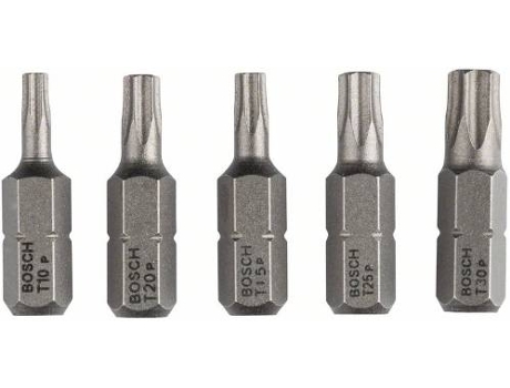 Conjunto de Puntas BOSCH Da Atornillar - Extra Hard - 5 Un T 10; T 15; T 20; T 25; T 30; 25 mm