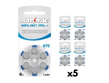 Pilas Para Aud�fonos Rayovac 675 Implant Pro+ 5 Almohadillas
