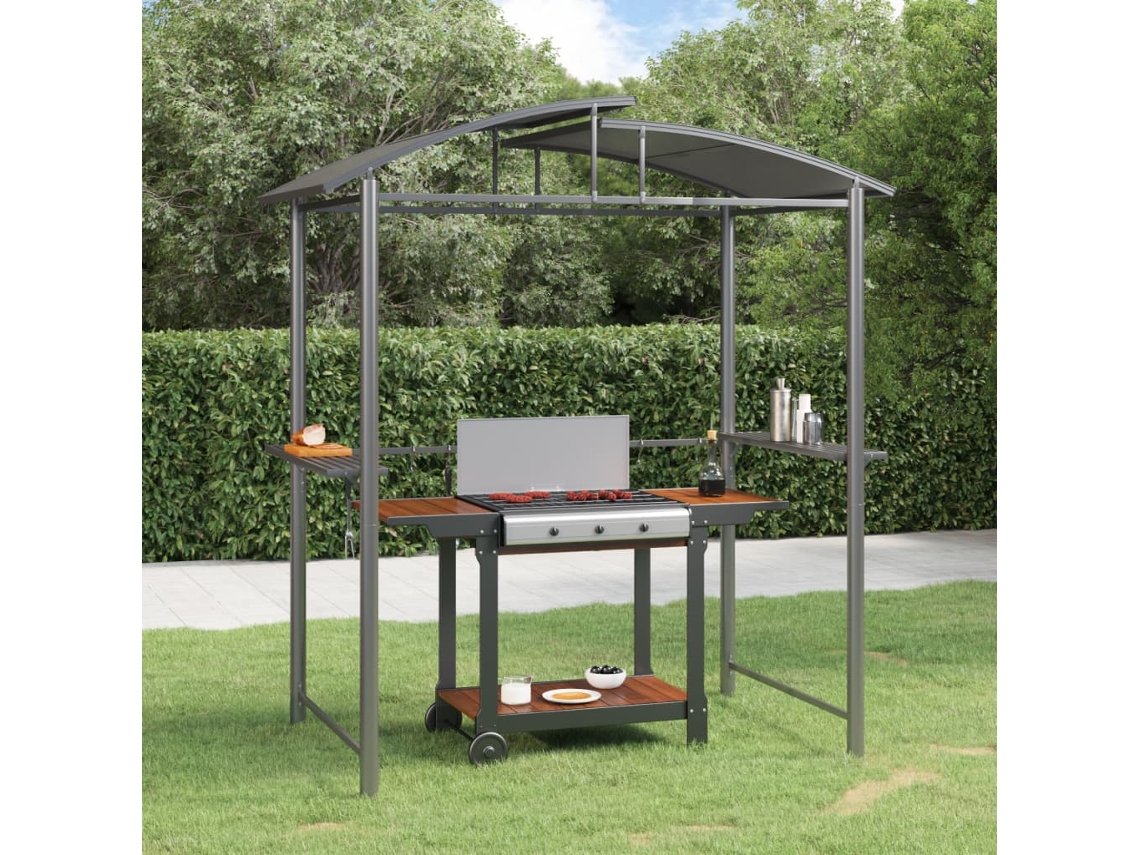 Estantes laterales para cenador de barbacoa, 210 x 114 x 230 cm, acero antracita, WSD457962 Lovely Home