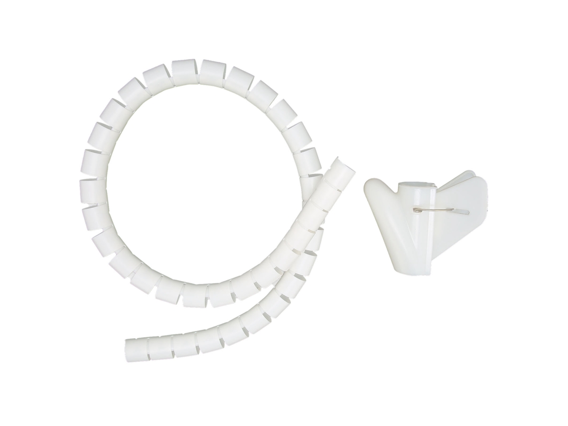 Yncm2026-manguera Enrollable Para Organización De Cables Con Clip 10m Blanco Diámetro 16mm