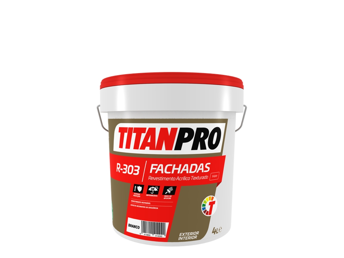 Titanpro R-303 Revestimiento Acrílico Texturado Fino Mate Blanco 15L