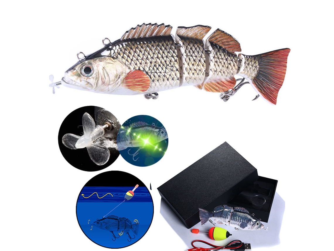 Señuelo Eléctrico Robótico Con Carga Usb Para Pesca Con Nadador Segmentado