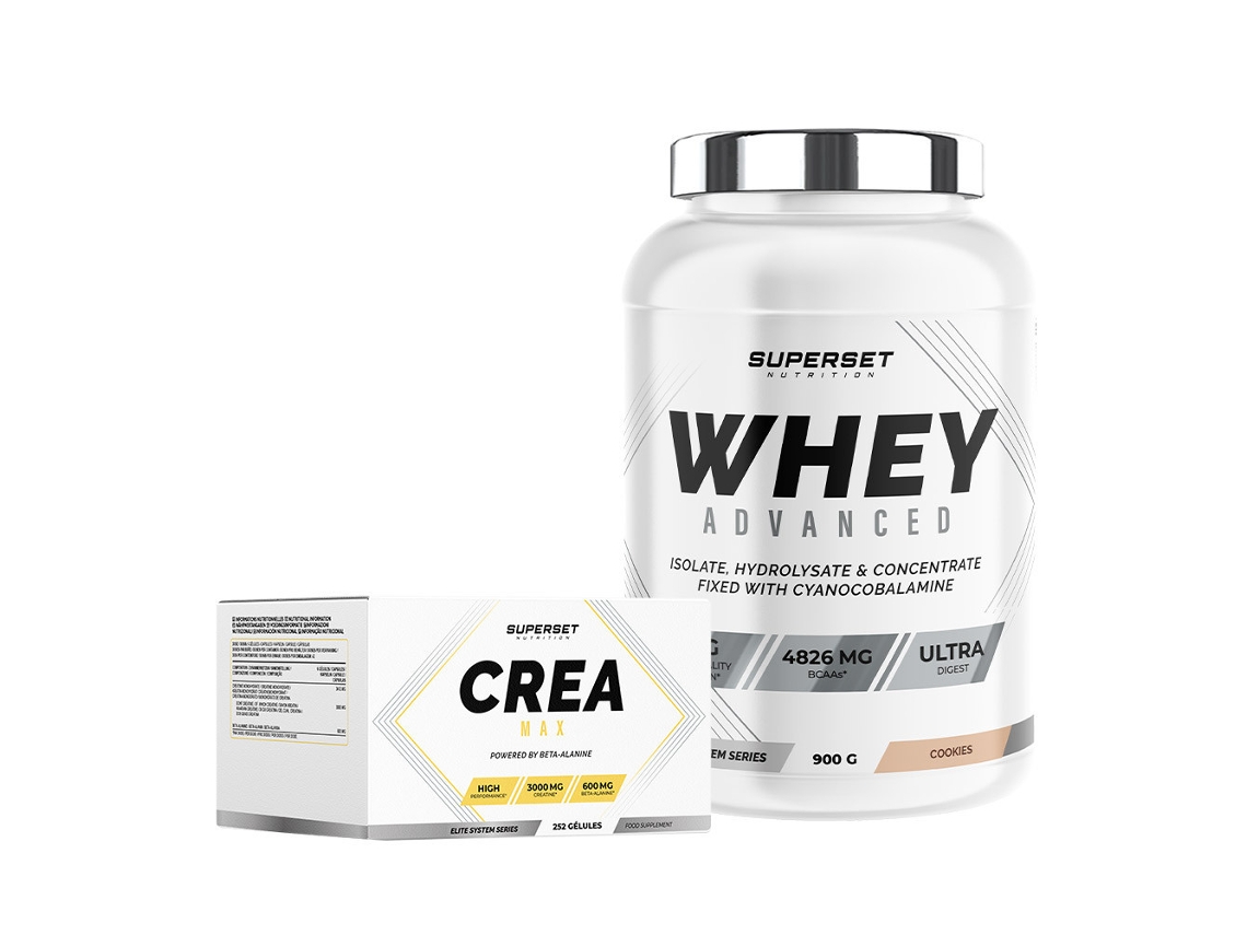 Programa Prize De Muscle Sec Avancé 100 Whey Proteine Advanced 900g Galletas Créa Max Superset Nutrition