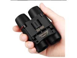 Mini binoculares plegables portátiles y compactos para niños y adultos, resistentes al agua, para observación de aves y montañismo (negros)